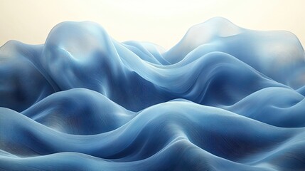 Obraz premium smooth blue wave cloth background 3d rendering