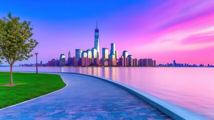 City skyline at dawn, symbolizing limitless goals for the New Year