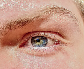 Obraz premium close - up of man 's eyes with blue eye