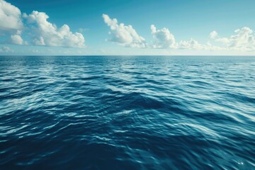 Fototapeta premium Turquoise deep water of ocean with ripples on sunny day in tropical country during summer time