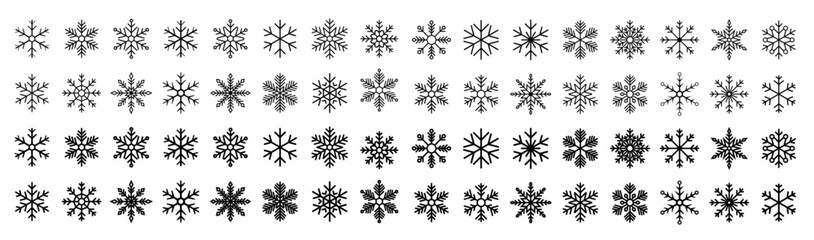 Snowflake icons collection. Snowflake vector. Happy new year, xmas, christmas. Snowflakes icons. New year ornament