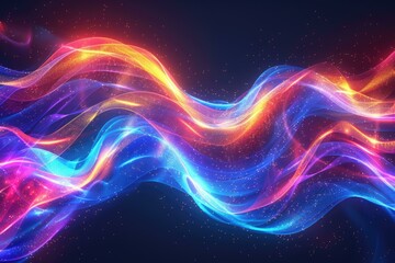 Wave background with modern and elegant neon effect. Premium design for wallpaper  banner  poster.