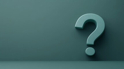 A green question mark against a green background.