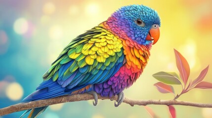 Rainbow Lorikeet on a Branch