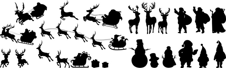 Christmas set in flat style, vector