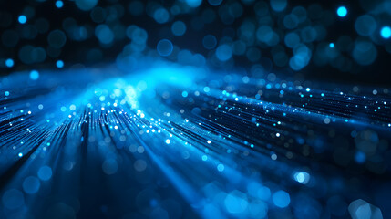 Abstract technology background with fiber optic network connections. Hyper fast Broadband for Global Data transfer