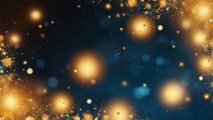Obraz premium background of abstract glitter lights. gold, blue and black. de focused