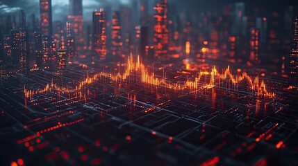 Fototapeta premium technical financial graph on technology abstract background