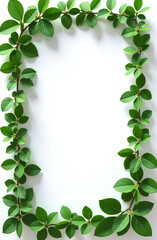Fototapeta premium Flower and leaf frame decoration. Botanical branch, wreath, garland, border graphic design. Wildflower, herbs and plants isolated.