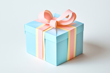 Obraz premium Papercut art of gift box. Festive element.