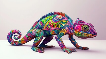 chameleon on a branch close-up. Selective focus