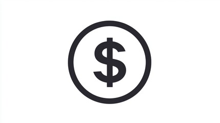 Obraz premium Dollar symbol icon in round frame