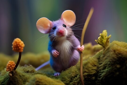 A rat in flowers leaf