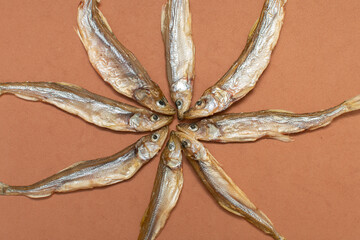 A dried smoked fish smelt	