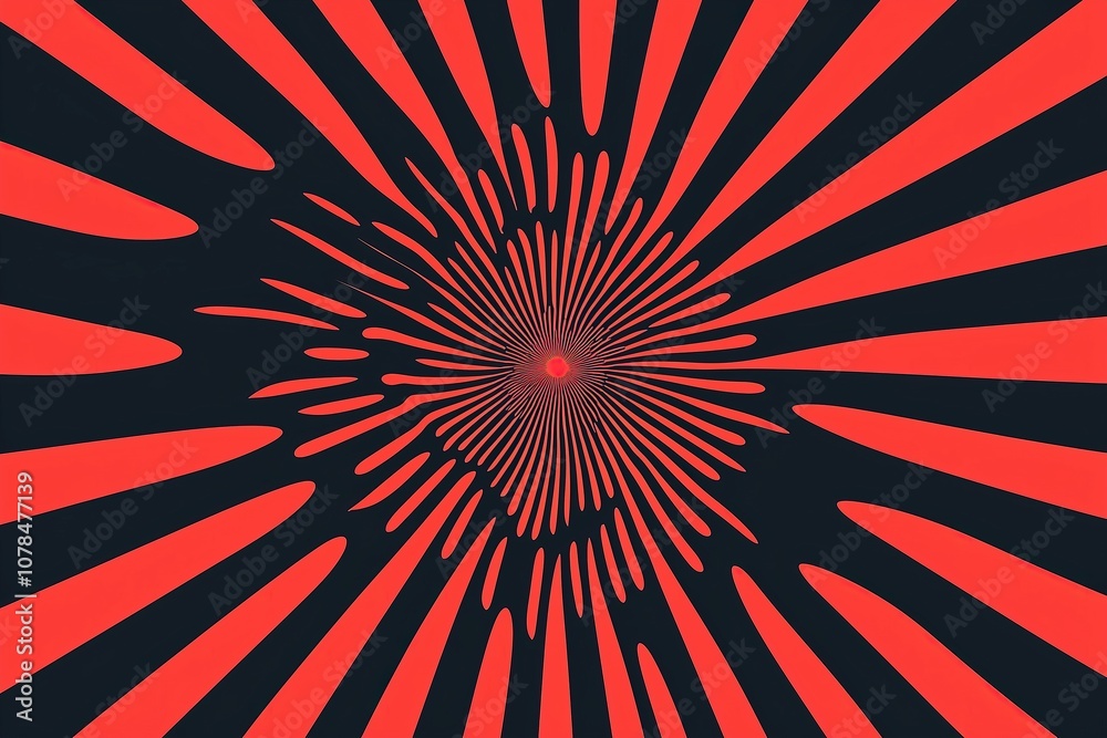 Poster Vibrant abstract pattern with red and black tones dynamic visual effect