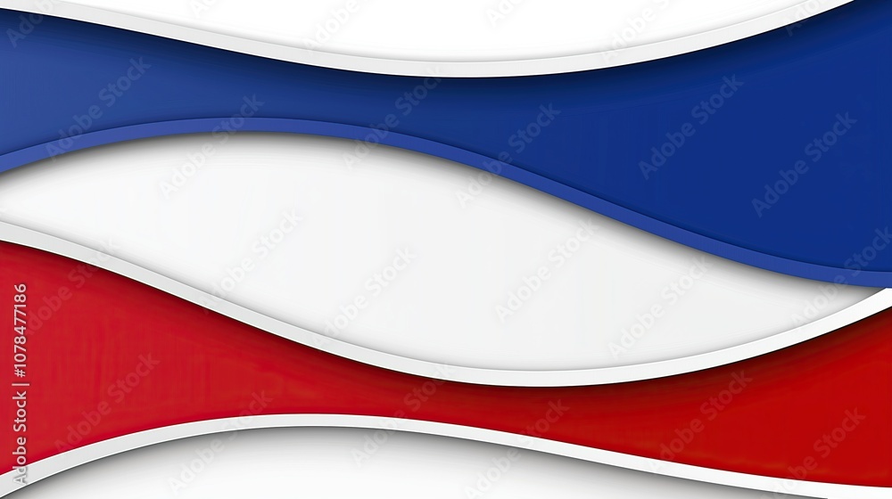Poster abstract design with blue, white, and red waves dynamic and vibrant background