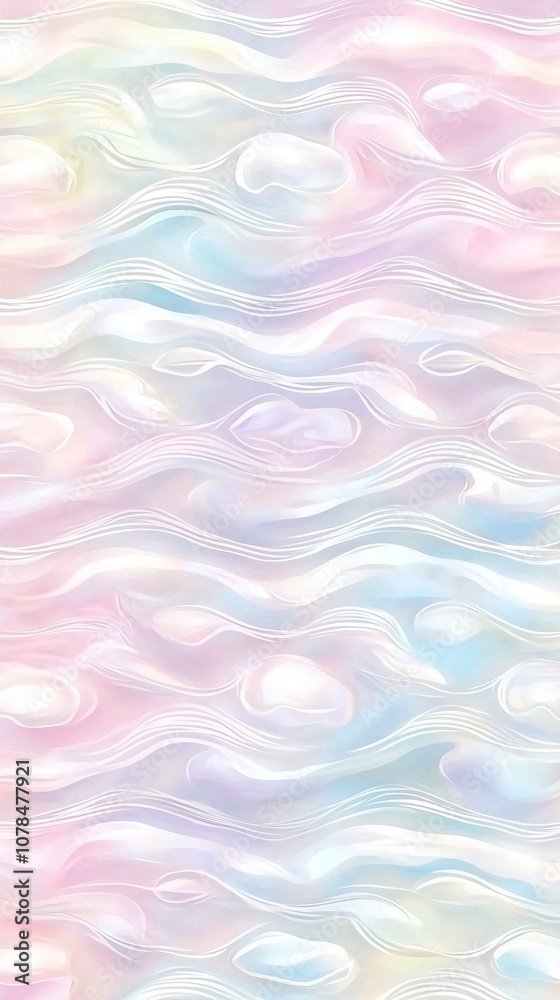 Poster soft pastel abstract waves pattern in light colors