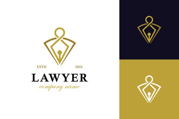 Elegant logos of lawyer firm with pen and shield concept idea.  Law logo for justice, lawyer, law firm company vector symbol illustration