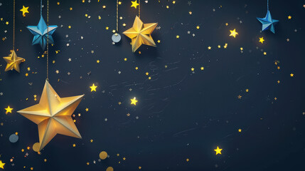 christmas background with yellow stars