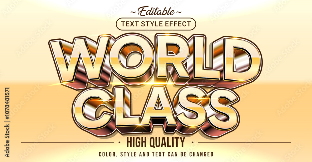Poster Editable text style effect - World Class text style theme.