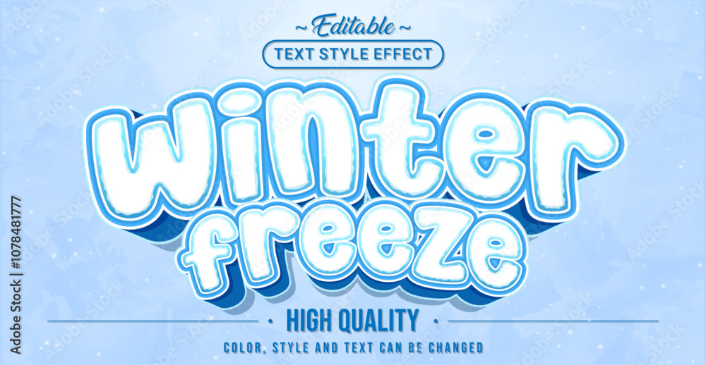 Poster editable text style effect - winter freeze text style theme.