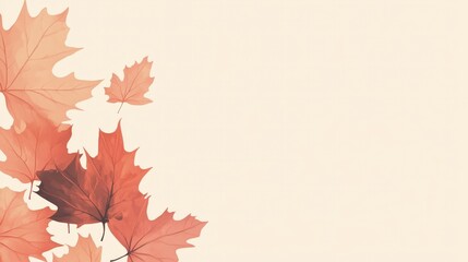 Fototapeta premium A Cluster of Autumn Leaves Against a Pale Background