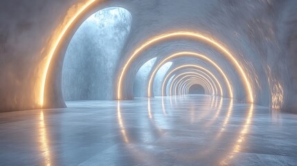 Fototapeta premium white empty tunnel 3d rendering