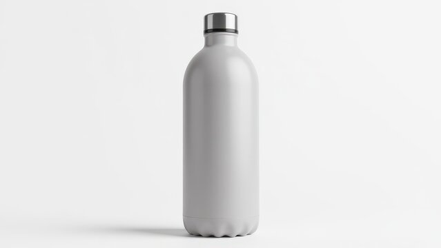 Realistic 500ml aluminium water bottle mockup with matte texture, perfect for small brand promotions.