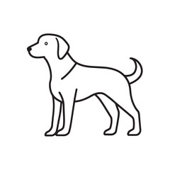 Obraz premium linear dog silhouette vector. dog logo icon template. Dog Icon Vector.