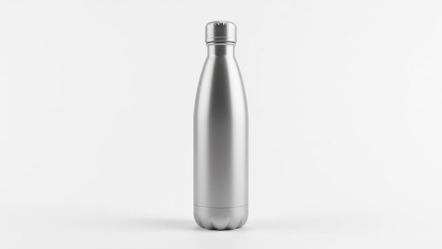 Compact aluminium water bottle 500ml mockup with minimalistic style, ideal for small logos.