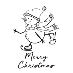 christmas card with snowman