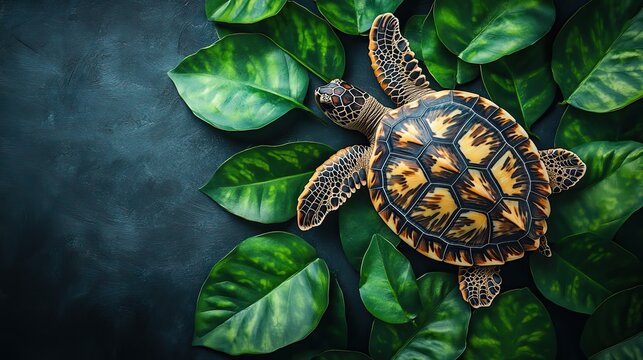 world turtle day with copy space
