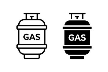 Gas propane icon vector set. Outline gas tank symbol