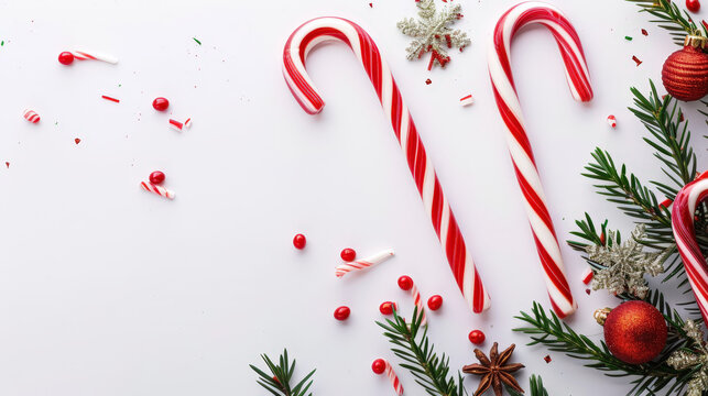 christmas candy cane isolated on white