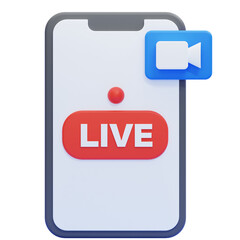 PNG 3D live Icon Isolated on a White Background