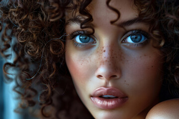 Fototapeta premium Beauty Portrait with Curly Hair