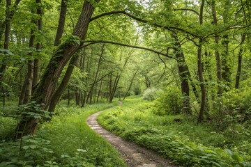 Obraz premium Documentary Photography of Jesie w Lasach Warmii: Enchanting Forest Trails, Lush Greenery, and Serene Natural Landscapes Captured in Stunning Detail