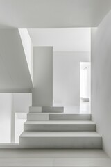Fototapeta premium Showcase of clear lines and open design in a minimalistic townhouse macro shot AI generated illustration