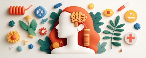 Creative concept of mental health awareness.