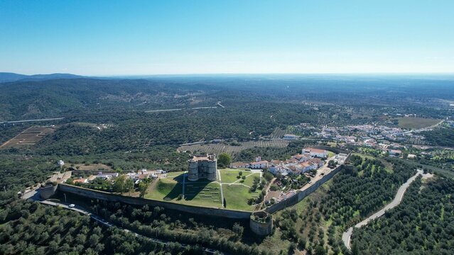 Aerial view from Evoramonte castle