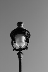 Paris, France. Parisian Street Lamppost. Traditional Vintage Streetlamp.