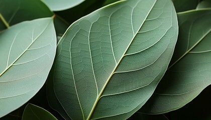 Fototapeta premium close up macro photo of eucalyptus leaves