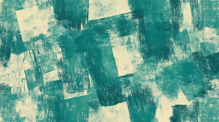 Abstract teal brushstroke pattern on a textured canvas background