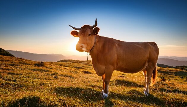 gentle parthenais cow evening light