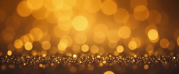 Golden Glitter Lights Background, Festive Sparkling Holiday Texture Concept.