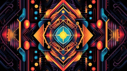 Abstract geometric pattern with vibrant colors.