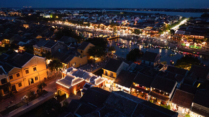 Obraz premium Hoi An aerial view at night
