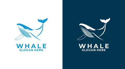 Creative Whale logo design, Whale Vector logo template