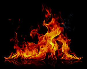 Flammen und schwarzer Hintergrund