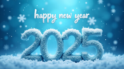 Snowy 2025 new year greeting card background